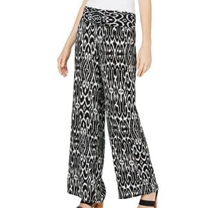 𝅺INC Crinkle Gauze IKAT Frenzy Wide-Leg Pants S NWT